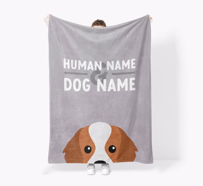 Human & Dog Name: Personalized {breedFullName} Premium Sherpa Fleece Blanket